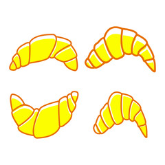 Croissants icon vector on white background