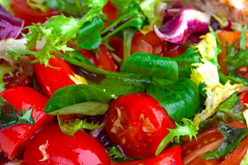 fresh vegetable salad with tomatoes 