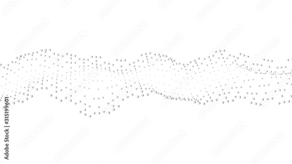 Aufkleber vector abstract futuristic digital landscape with particles dots and stars on horizon. computer geom