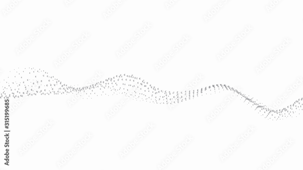 Poster vector abstract futuristic digital landscape with particles dots and stars on horizon. computer geom