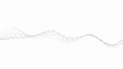 Vector abstract futuristic digital landscape with particles dots and stars on horizon. computer geometric digital connection