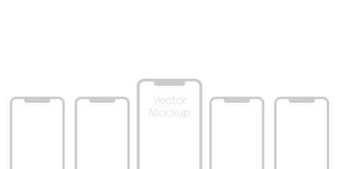 Mockup Phones isolated on white background