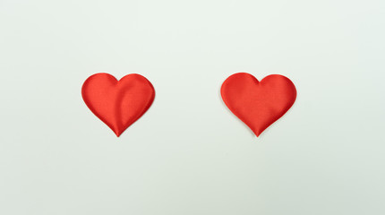 Valentines day, red heart on white background
