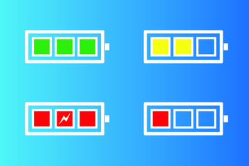Battery icons set. Vector illustration