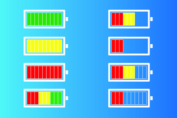 Battery icons set. Vector illustration