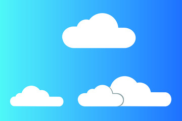 Illustration of blue sky and white clouds. Vector