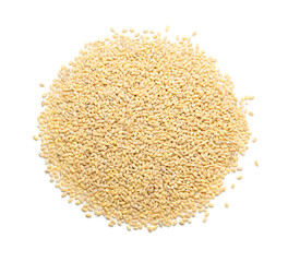 Heap of Pearl Barley Isolated on White Background Close Up