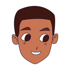 Fototapeta premium cartoon boy face smiling icon, colorful and flat design