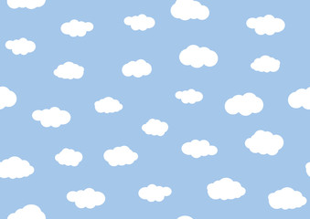 Blue background with clouds,seamless pattern