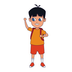 Cartoon boy waving icon