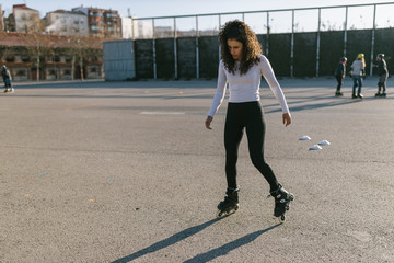 Skating in line