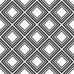Seamless pattern. Black squares and lines on a white background. Vector drawing. Texture.