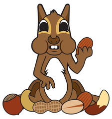 Squirrel With Nuts