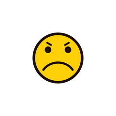 smiley icon. Angry smiley face. Angry Emoticon. Yellow vector symbol. 