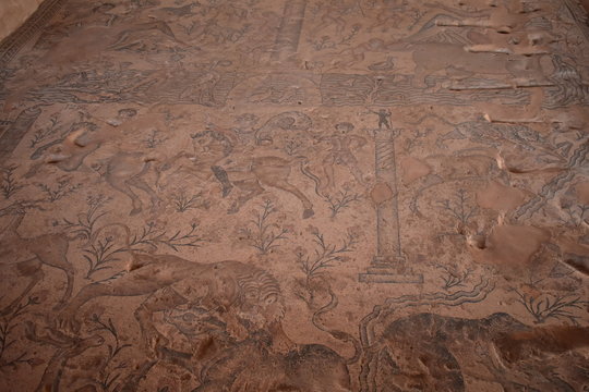Painting of animals Sepphoris Zippori National Park in Central Galilee Israel