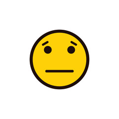 smiley icon. sad smiley face. upset  Emoticon. Yellow vector symbol, icon  