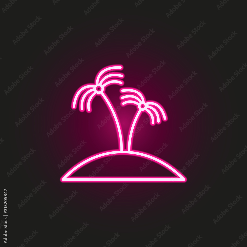 Poster oasis neon style icon. simple thin line, outline vector of landspace icons for ui and ux, website or