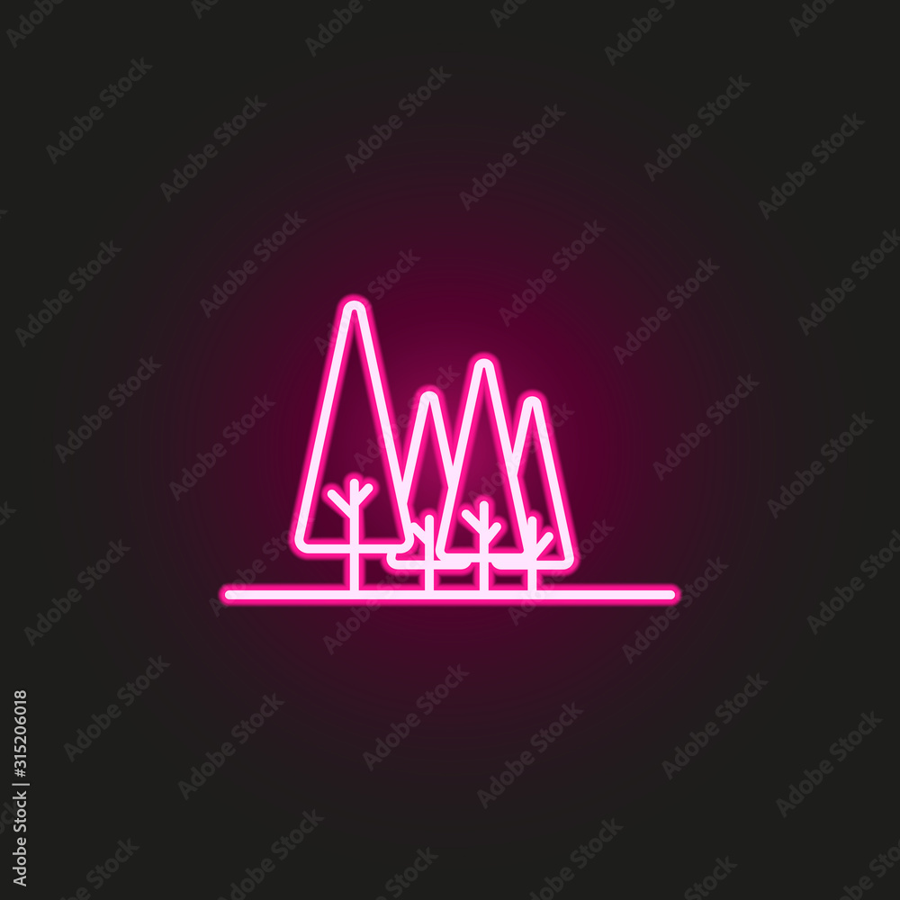 Poster forest neon style icon. simple thin line, outline vector of landspace icons for ui and ux, website o