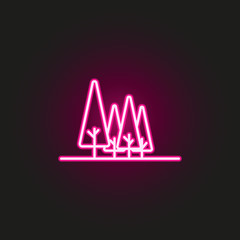 forest neon style icon. Simple thin line, outline vector of landspace icons for ui and ux, website or mobile application