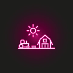 farm neon style icon. Simple thin line, outline vector of landspace icons for ui and ux, website or mobile application