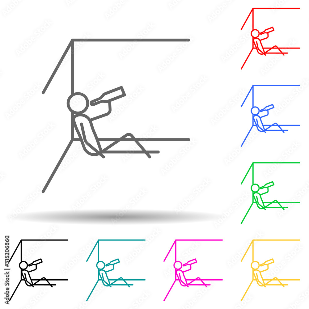 Poster alcoholic outline multi color style icon. simple thin line, outline vector of lazy icons for ui and 