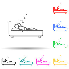 sleep outline multi color style icon. Simple thin line, outline vector of lazy icons for ui and ux, website or mobile application