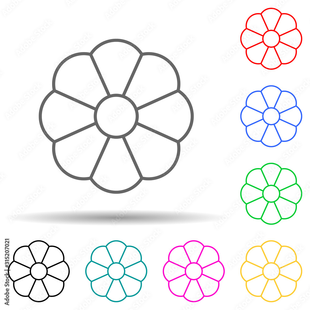 Poster flower multi color style icon. simple thin line, outline vector of leaves and flowers icons for ui a