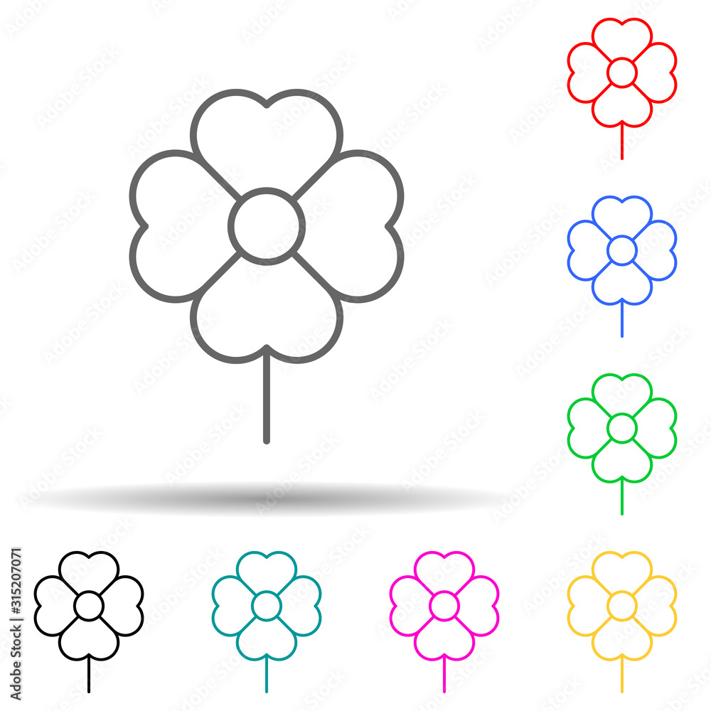 Poster flower multi color style icon. simple thin line, outline vector of leaves and flowers icons for ui a