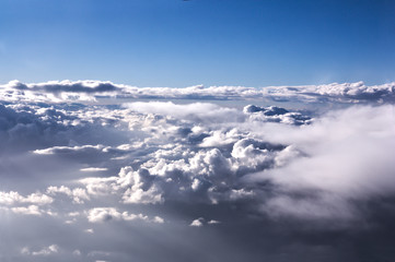 Fototapeta na wymiar Clouds seen from an airplane