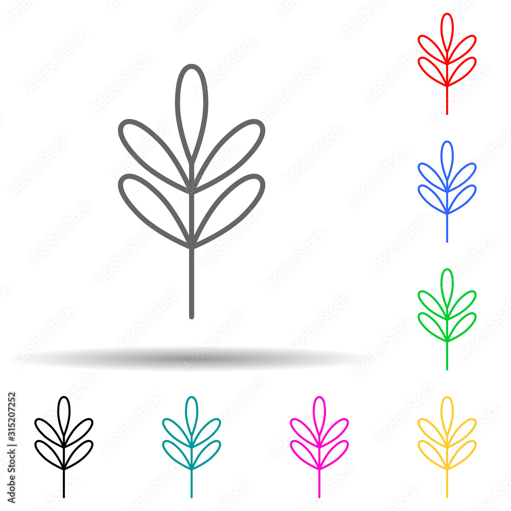 Aufkleber acacia multi color style icon. simple thin line, outline vector of leaves and flowers icons for ui a
