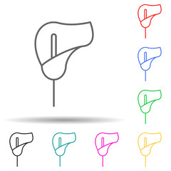 lily multi color style icon. Simple thin line, outline vector of leaves and flowers icons for ui and ux, website or mobile application