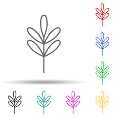 acacia multi color style icon. Simple thin line, outline vector of leaves and flowers icons for ui and ux, website or mobile application