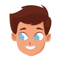 cartoon cute boy face icon, colorful design