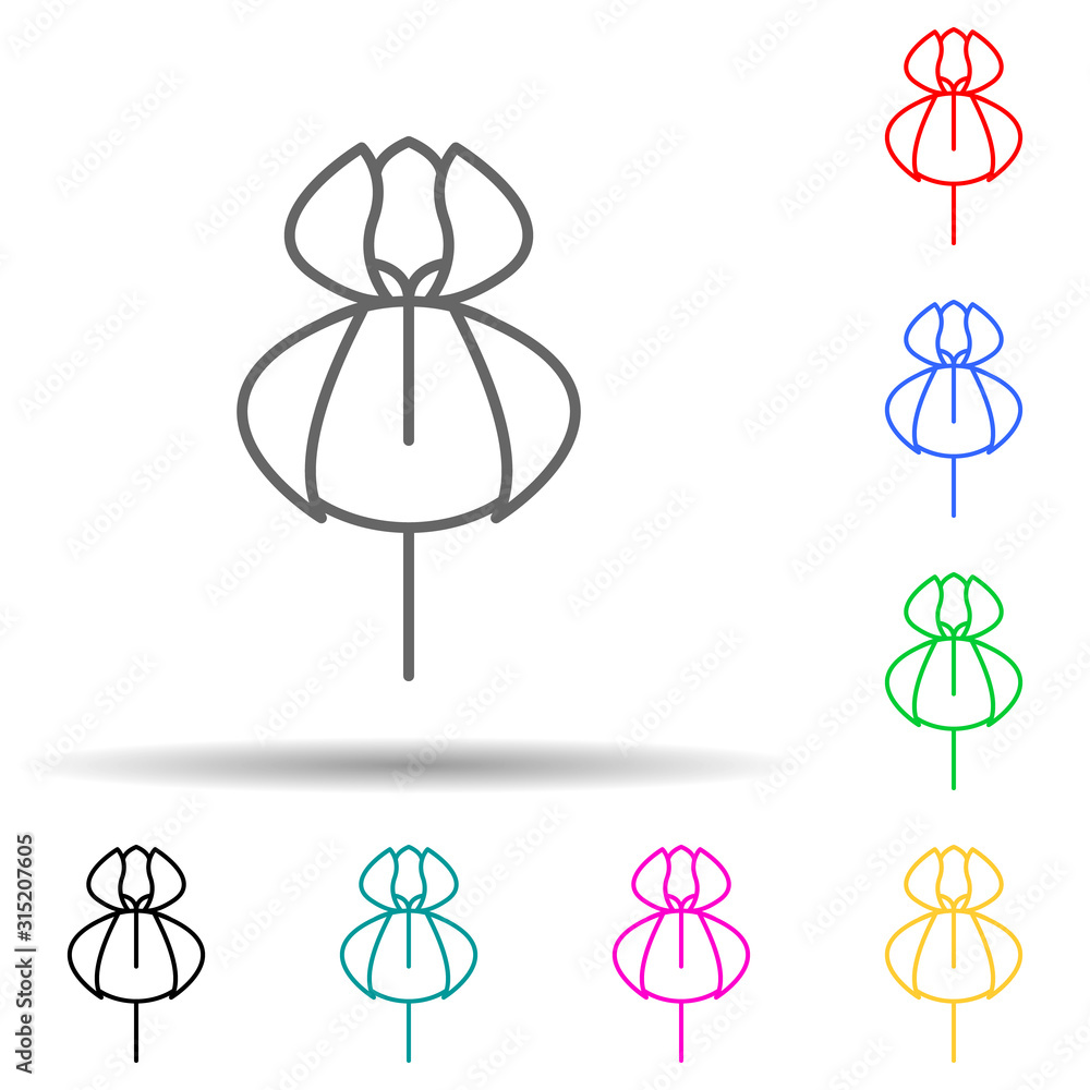 Aufkleber orchid multi color style icon. simple thin line, outline vector of leaves and flowers icons for ui a