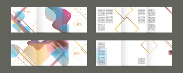 Design vector for printing and advertising folding brochure for business with lines and rectangles