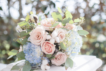 wedding bouquet of white roses