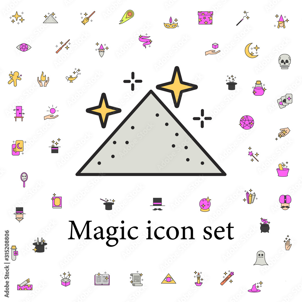Poster pyramid and stars icon. magic icons universal set for web and mobile