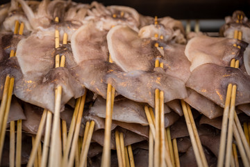 Calamari on sticks for sale
