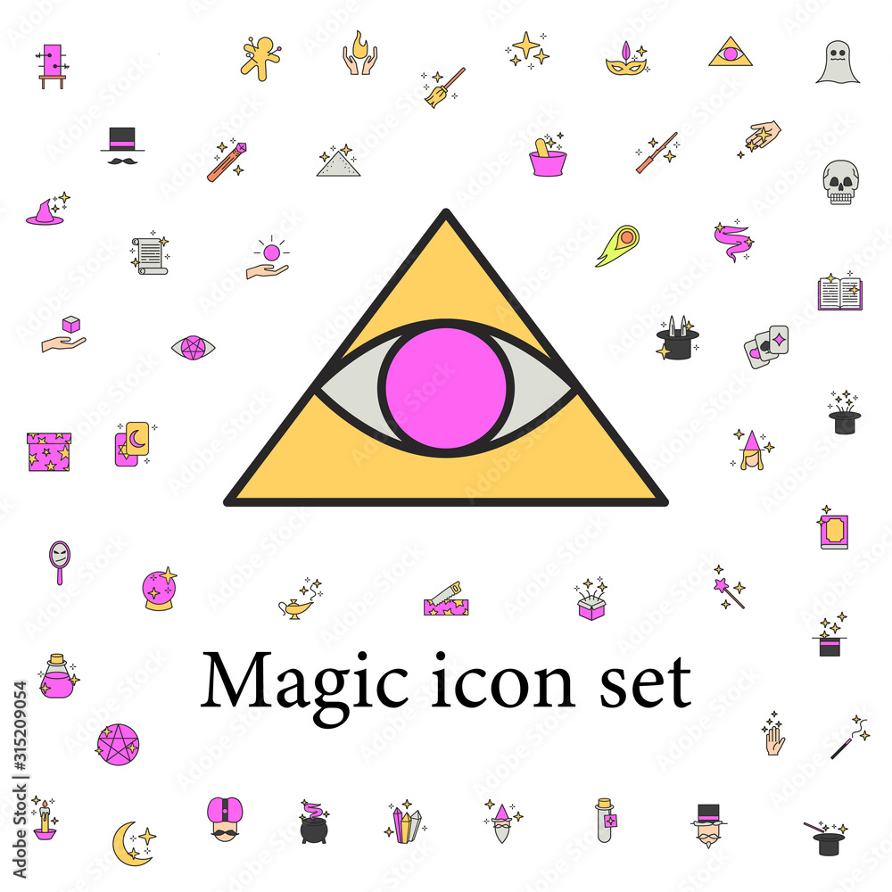 Aufkleber eye in the triangle icon. magic icons universal set for web and mobile