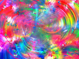 Obraz premium rainbow abstract fractal background 3d rendering illustration