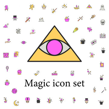 eye in the triangle icon. magic icons universal set for web and mobile