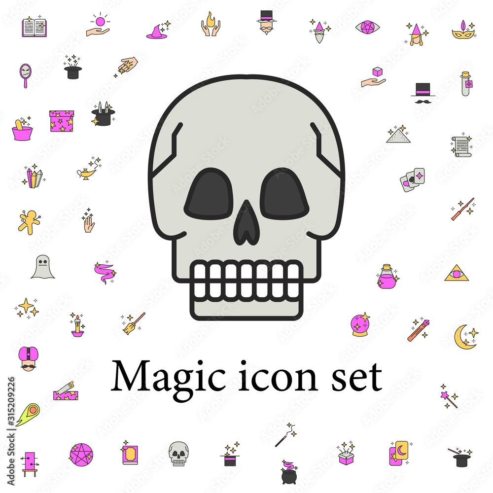 Poster skull icon. magic icons universal set for web and mobile