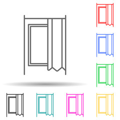 dressing room in store multi color style icon. Simple thin line, outline vector of mall shopping center icons for ui and ux, website or mobile application