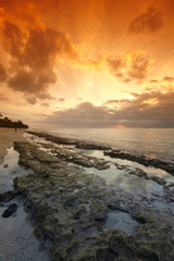Fototapeta na wymiar Sunset in Le Morne Brabant, Mauritius