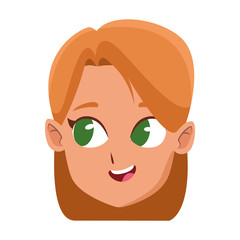 girl with blonde hair icon, colorful design