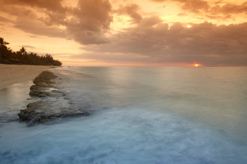 Obraz premium Sunset in Le Morne Brabant, Mauritius