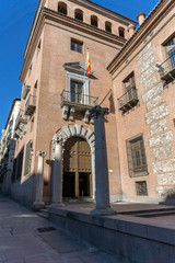 Fototapeta na wymiar House of Seven Chimneys in City of Madrid