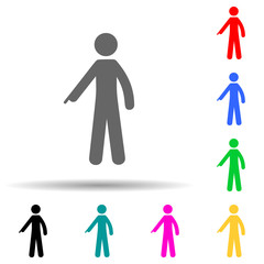 Fototapeta premium Man down, finger multi color style icon. Simple glyph, flat vector of man pointing finger icons for ui and ux, website or mobile application