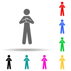 Man finger, person multi color style icon. Simple glyph, flat vector of man pointing finger icons for ui and ux, website or mobile application