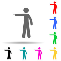 Man finger multi color style icon. Simple glyph, flat vector of man pointing finger icons for ui and ux, website or mobile application